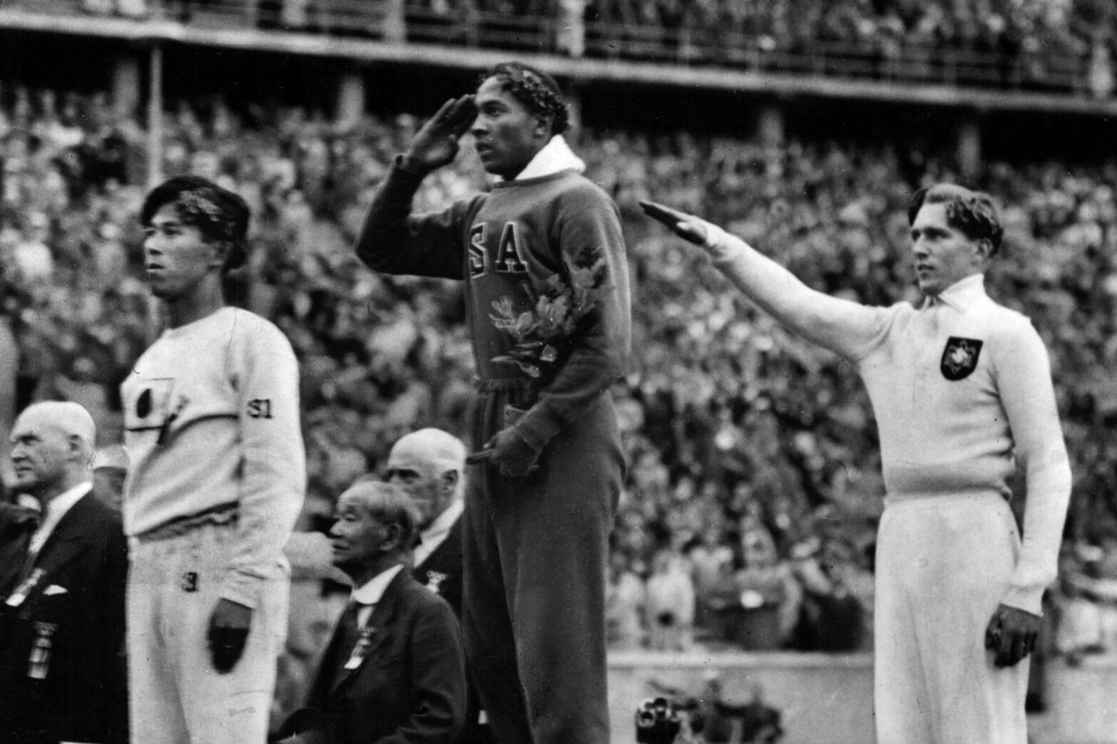 1936: Jesse Owens wins his third of four gold medals